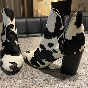 Steve Madden cow hair ankle boot.